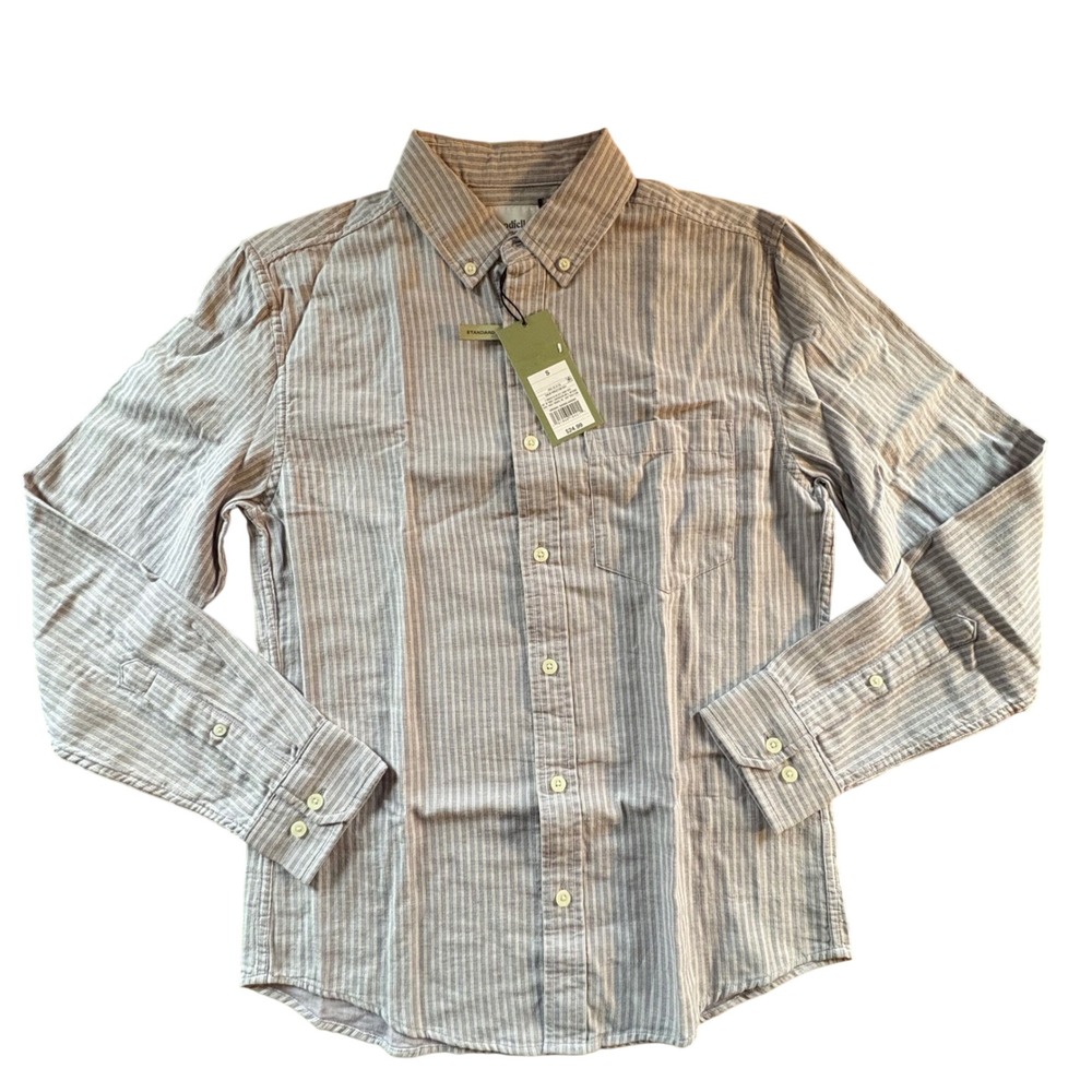 Goodfellow & Co Button Down Shirt Men S Violet New Striped Long Sleeve Cotton